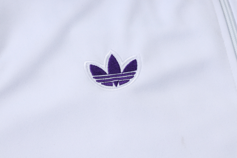 2025/2026 Real Madrid White Retro Long-Zip Long-Sleeve Training Kit