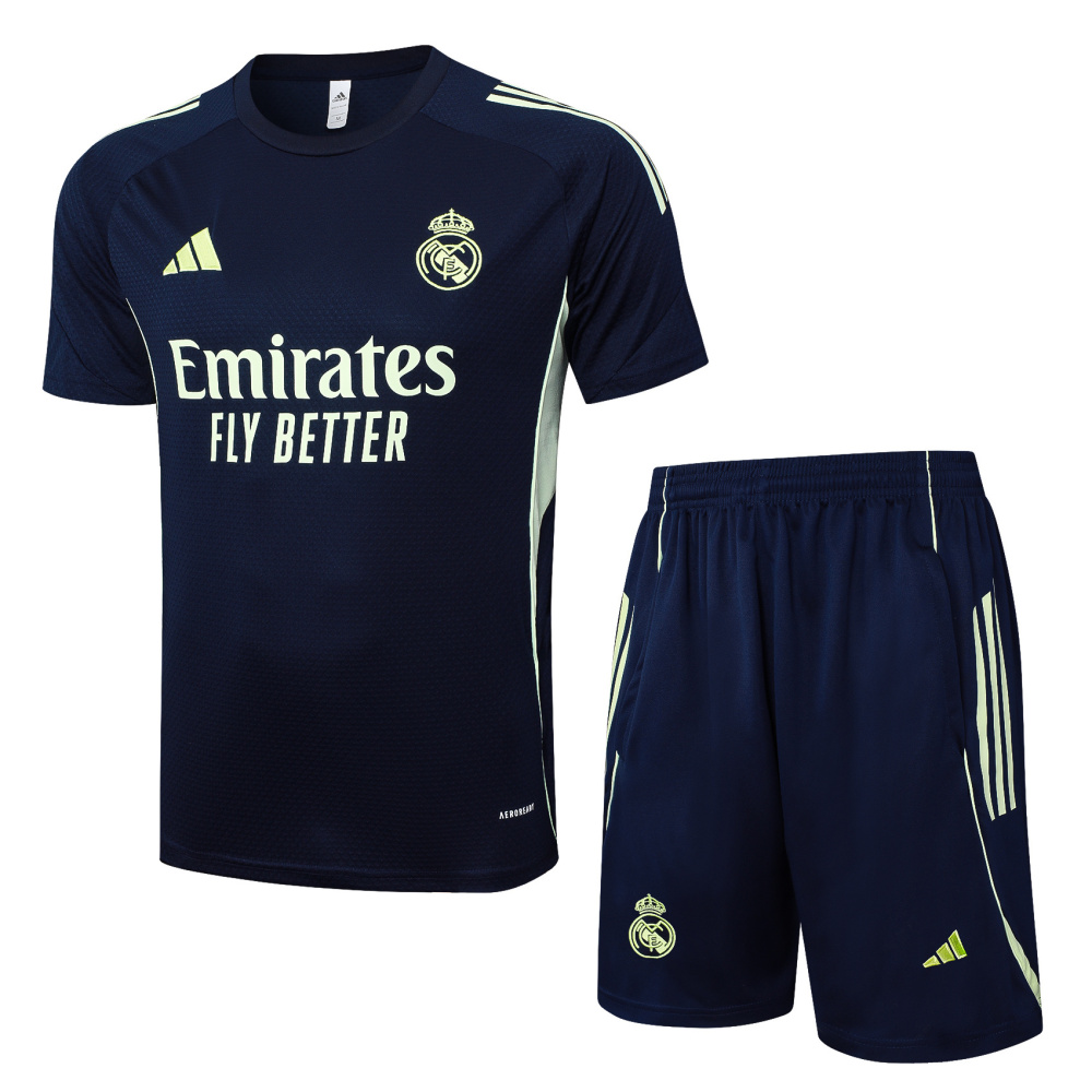 2025/2026 Real Madrid Dark Blue Short-Sleeve Training Kit