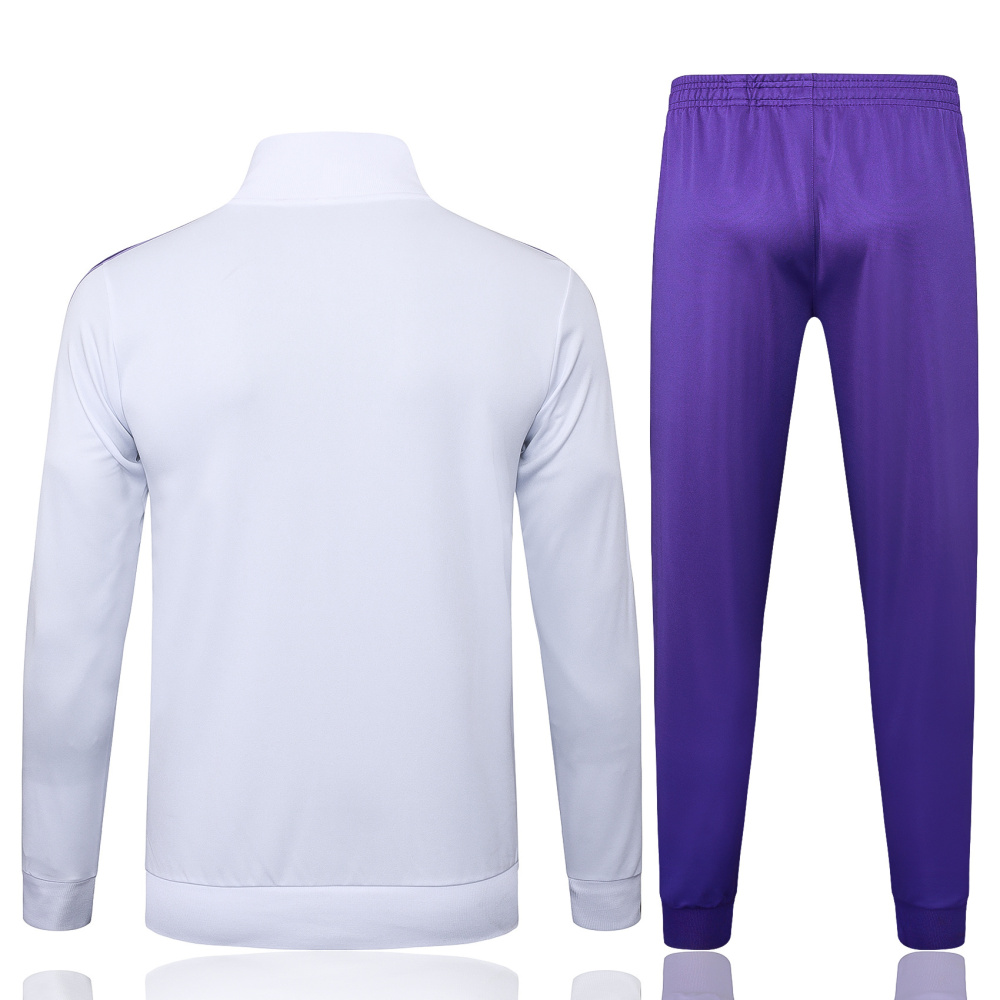 2025/2026 Real Madrid White Retro Long-Zip Long-Sleeve Training Kit