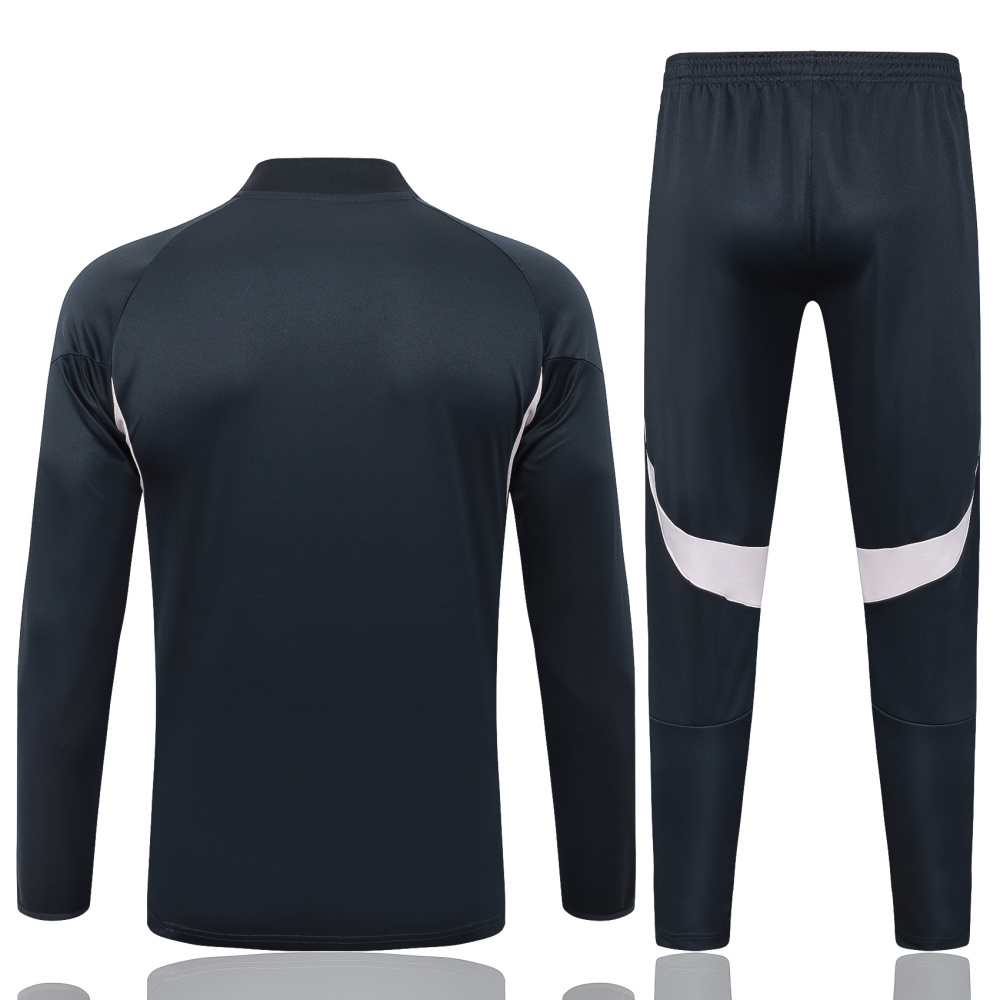 2025/2026 Real Madrid Dark Grey Half-Zip Long-Sleeve Training Kit