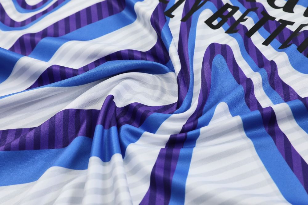 2025/2026 Real Madrid Blue and White Ink Short-Sleeve Training Kit