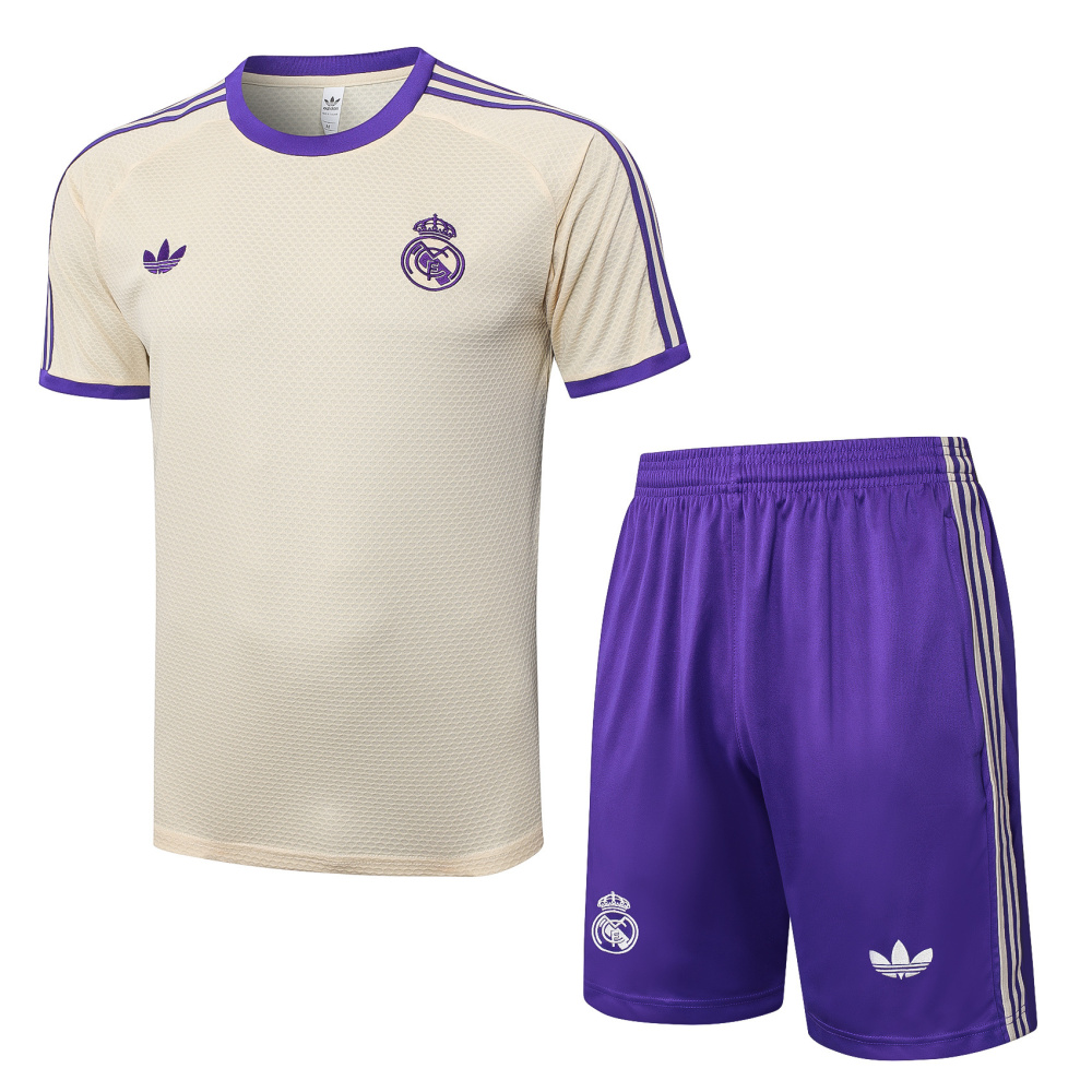 2025/2026 Real Madrid Apricot Short-Sleeve Training Kit Set