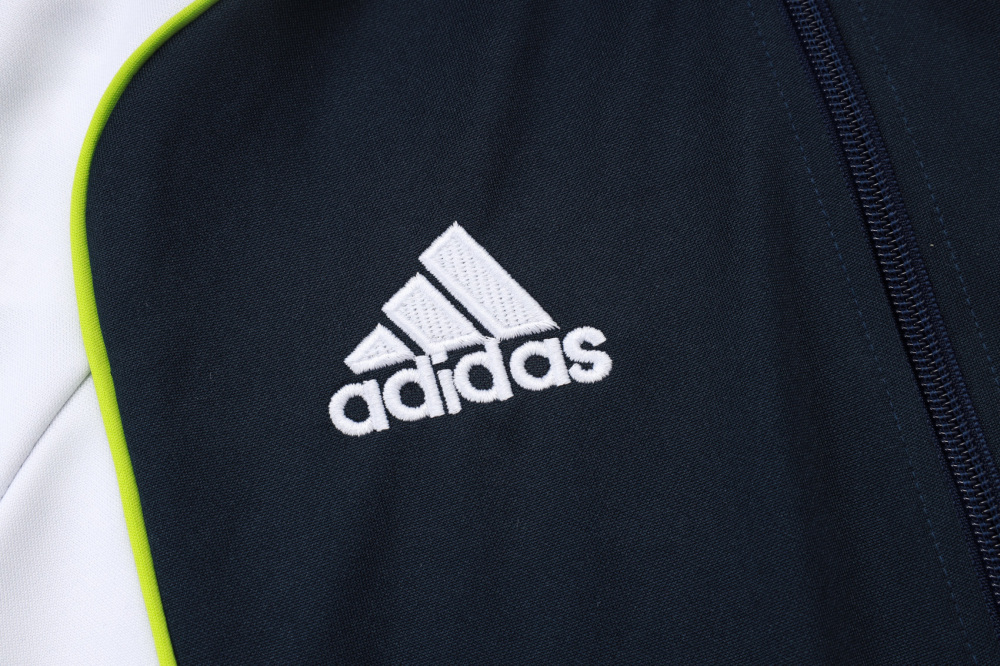 2025/2026 Real Madrid Dark Blue Retro Long Zipper Long Sleeve Training Kit