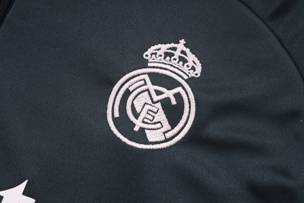 2025/2026 Real Madrid Dark Grey Half-Zip Long-Sleeve Training Kit