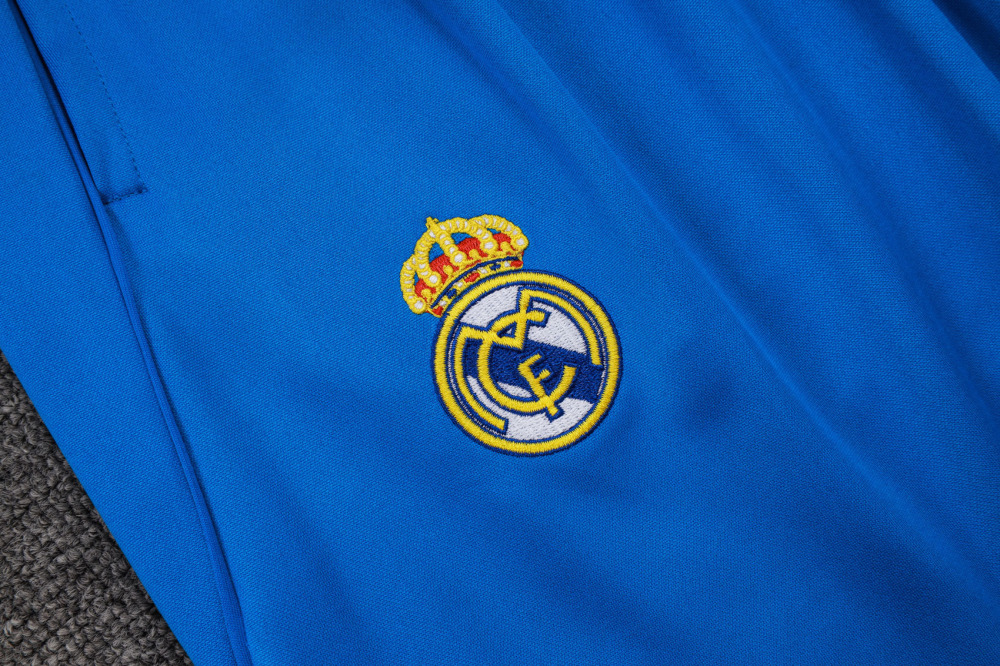 2025/2026 Real Madrid Blue and White Half-Zip Changxou Training Kit
