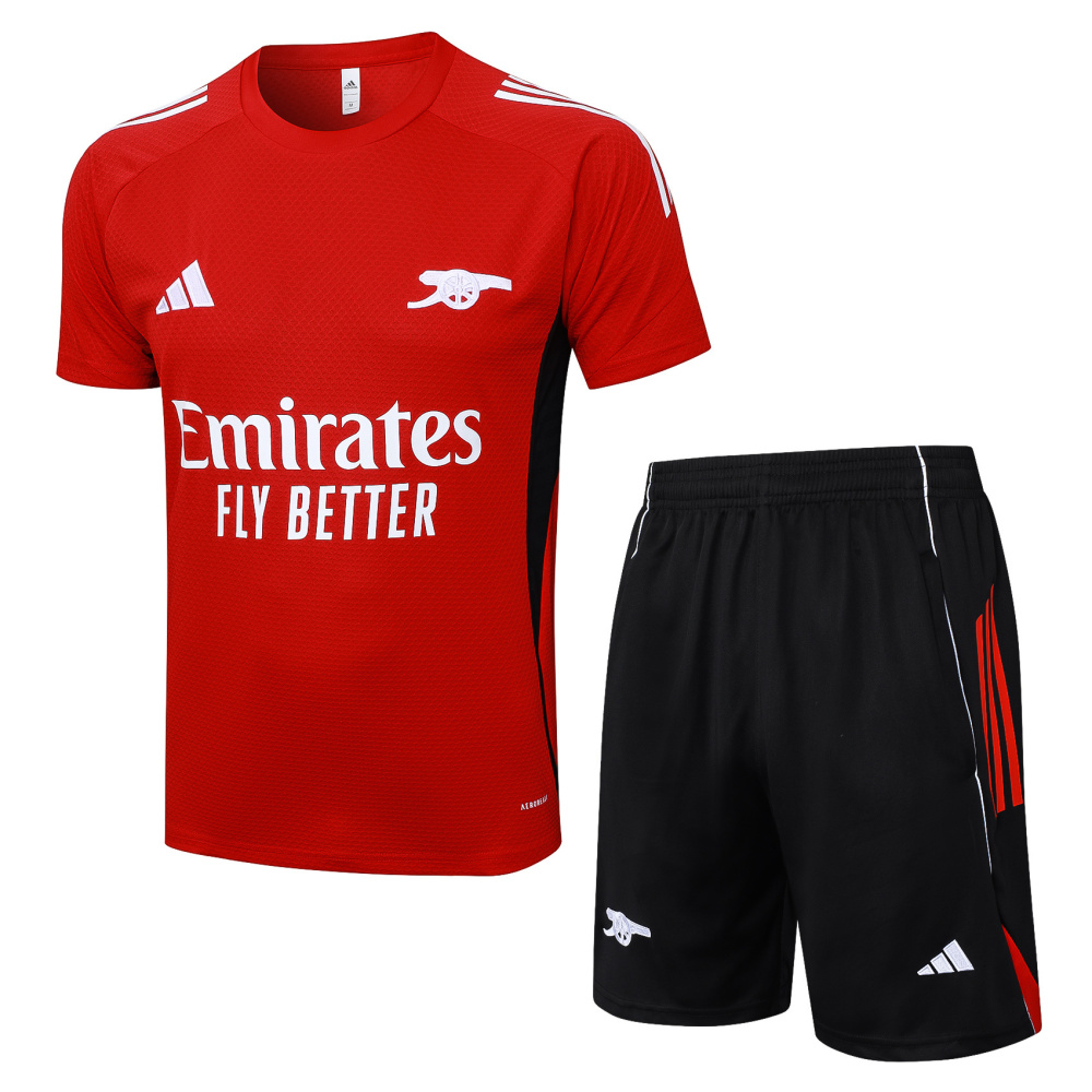 2025/2026 Arsenal Black Red Short-Sleeve Training Kit