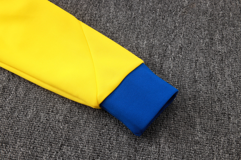 2025 Brazil Yellow Long-Zip Long-Sleeve Training Suit Kit