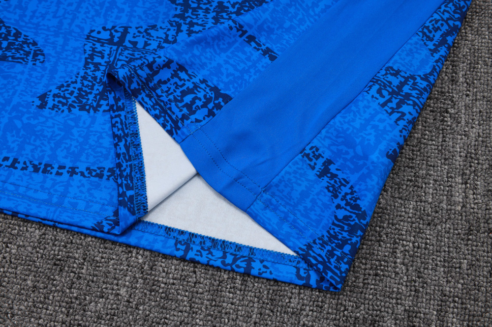 2025 French Blue Short-Sleeve Training Suit Set