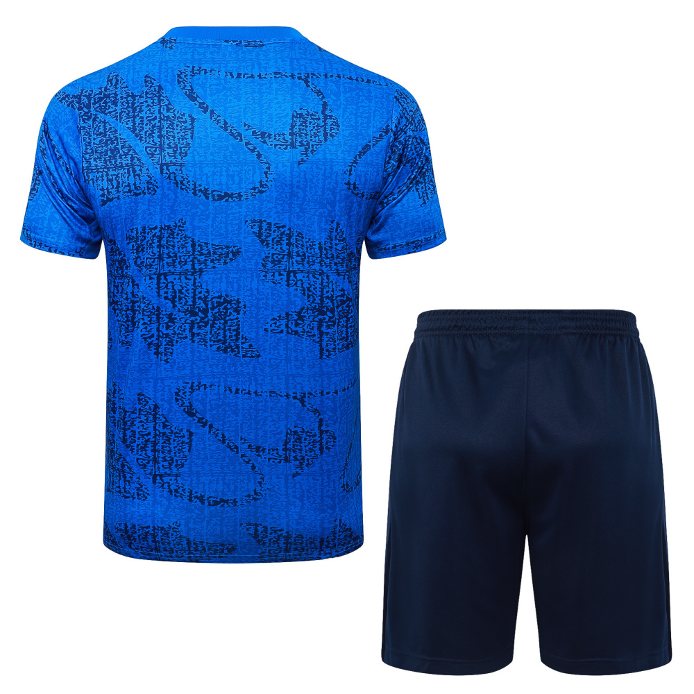 2025 French Blue Short-Sleeve Training Suit Set