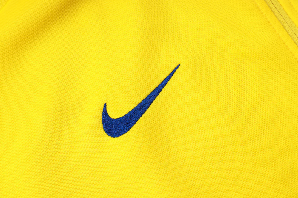 2025 Brazil Yellow Long-Zip Long-Sleeve Training Suit Kit