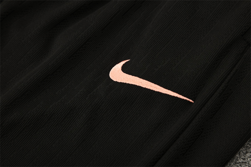 2025 French Black Half-Zip Long-Sleeve Training Suit Kit
