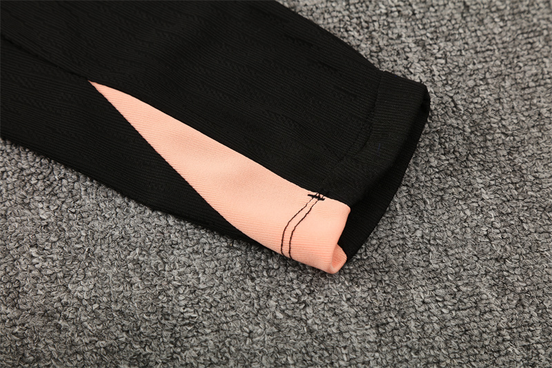 2025 French Black Half-Zip Long-Sleeve Training Suit Kit