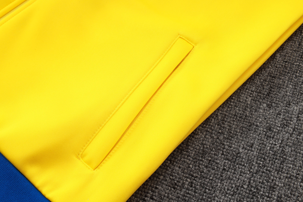 2025 Brazil Yellow Long-Zip Long-Sleeve Training Suit Kit