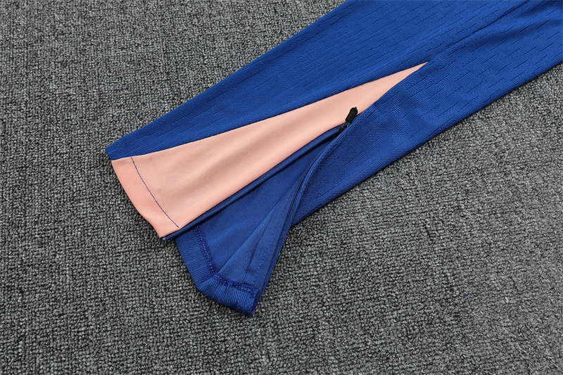 2025 French Blue Half-Zip Long-Sleeve Training Suit Kit