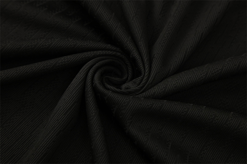 2025 French Black Half-Zip Long-Sleeve Training Suit Kit