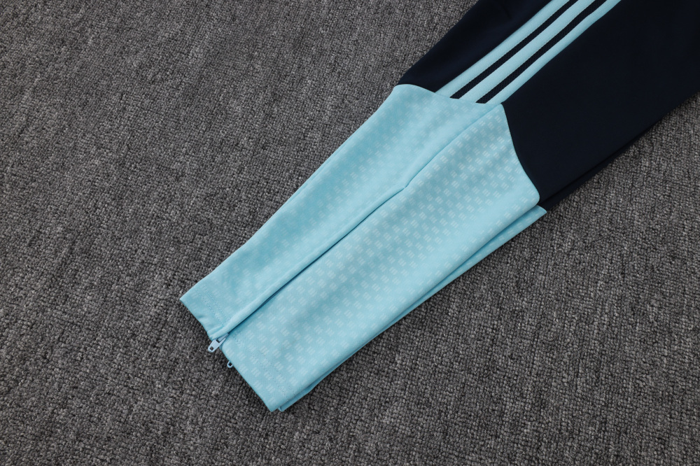 2025 Argentina Sky Blue Mid-Length Chain Long-Sleeve Training Suit Kit