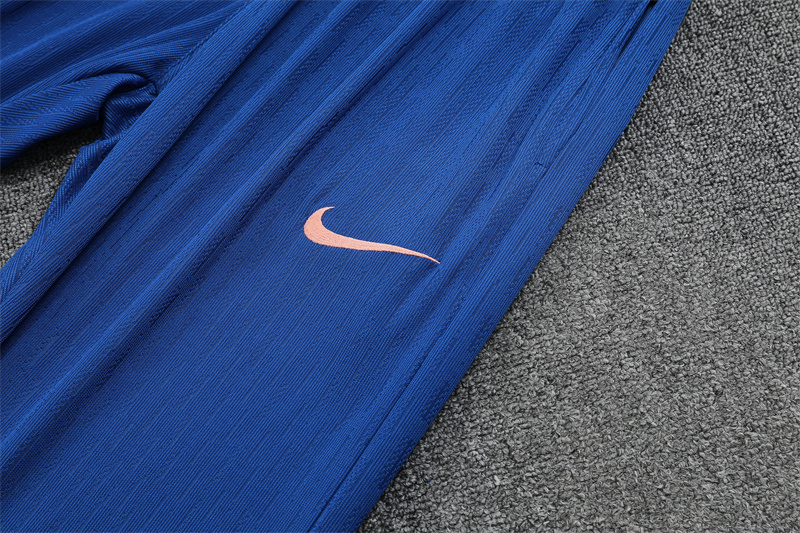 2025 French Blue Half-Zip Long-Sleeve Training Suit Kit