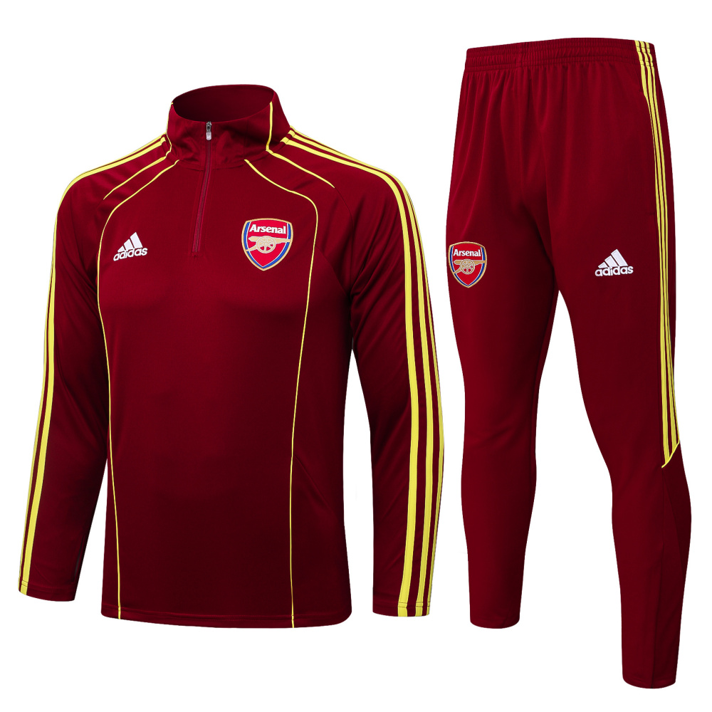 2025/2026 Arsenal Dark red vintage version Half-Zip Long-Sleeve Training Kit