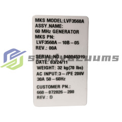 MKS RF GENERATOR LVF3560 LVF3560A-10B-05 PN:660-072826-200 Used