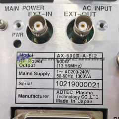 ADTEC High Frequency RF Power Supply AX600III 13.56MHz 600W Used