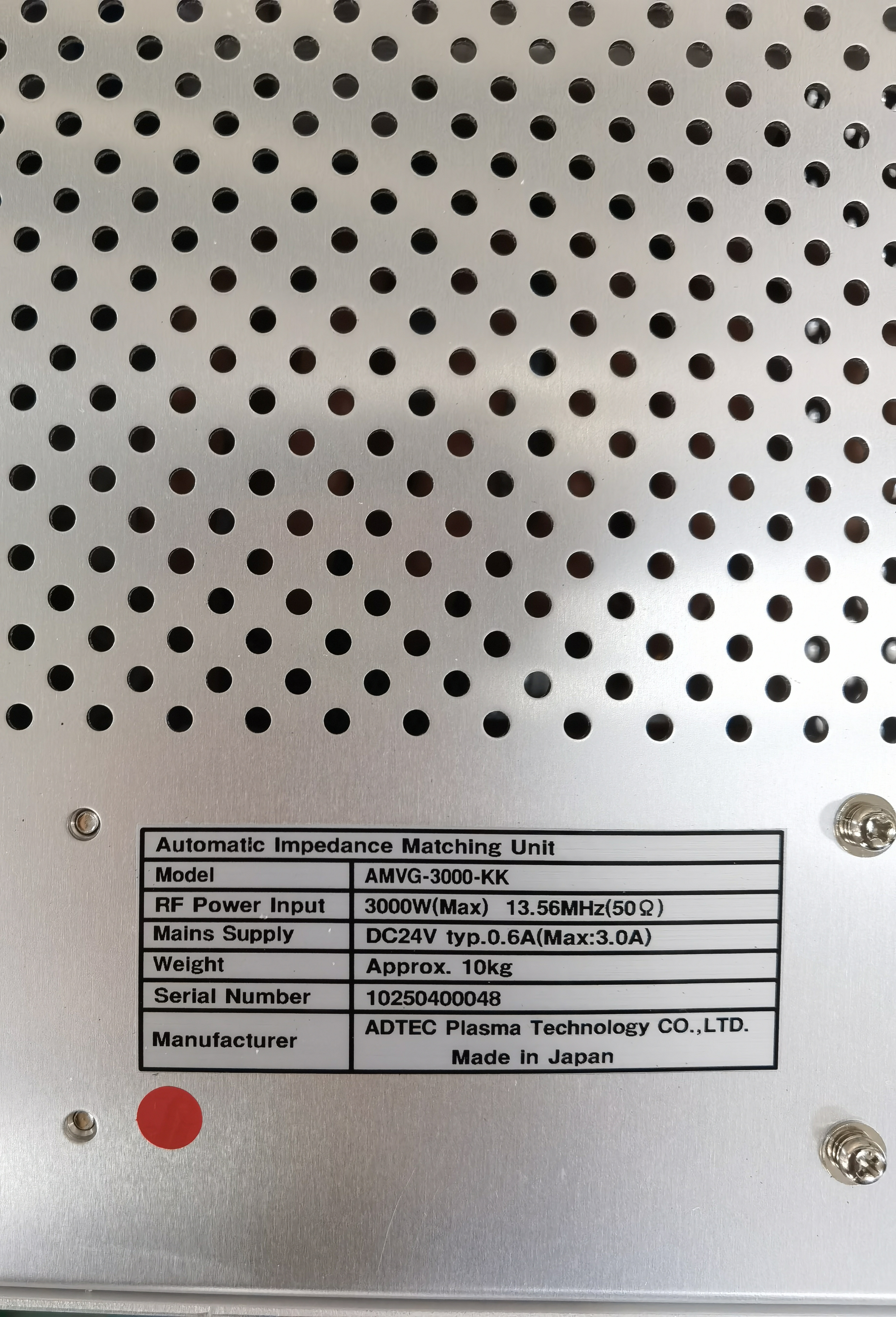 ADTEC Automatic Impedance Matching Box AMVG-3000-KK