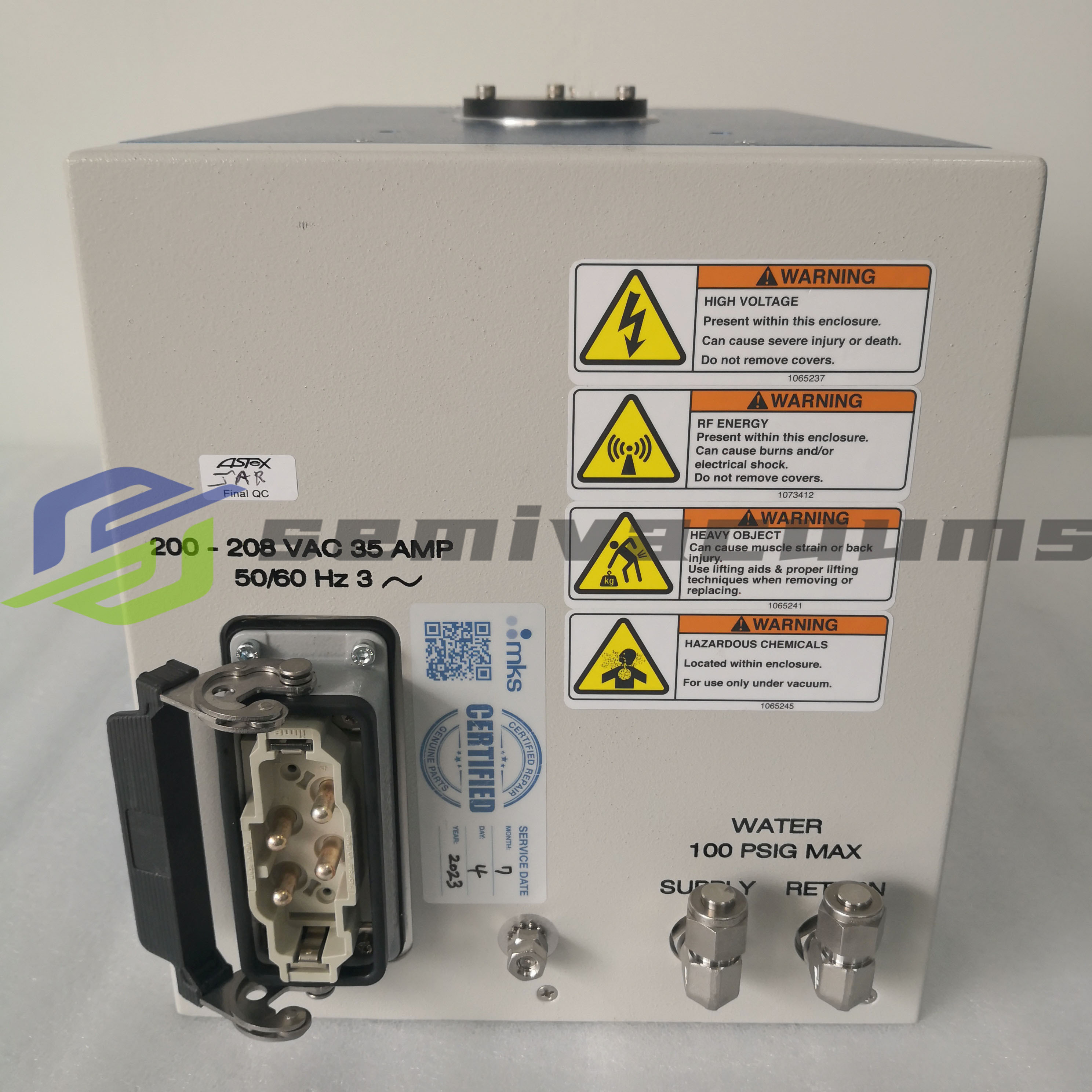 MKS PARAGON AX7710TES-03 RPS 8slm NF3 Flow Intelligent Remote Plasma Source Used AS-IS