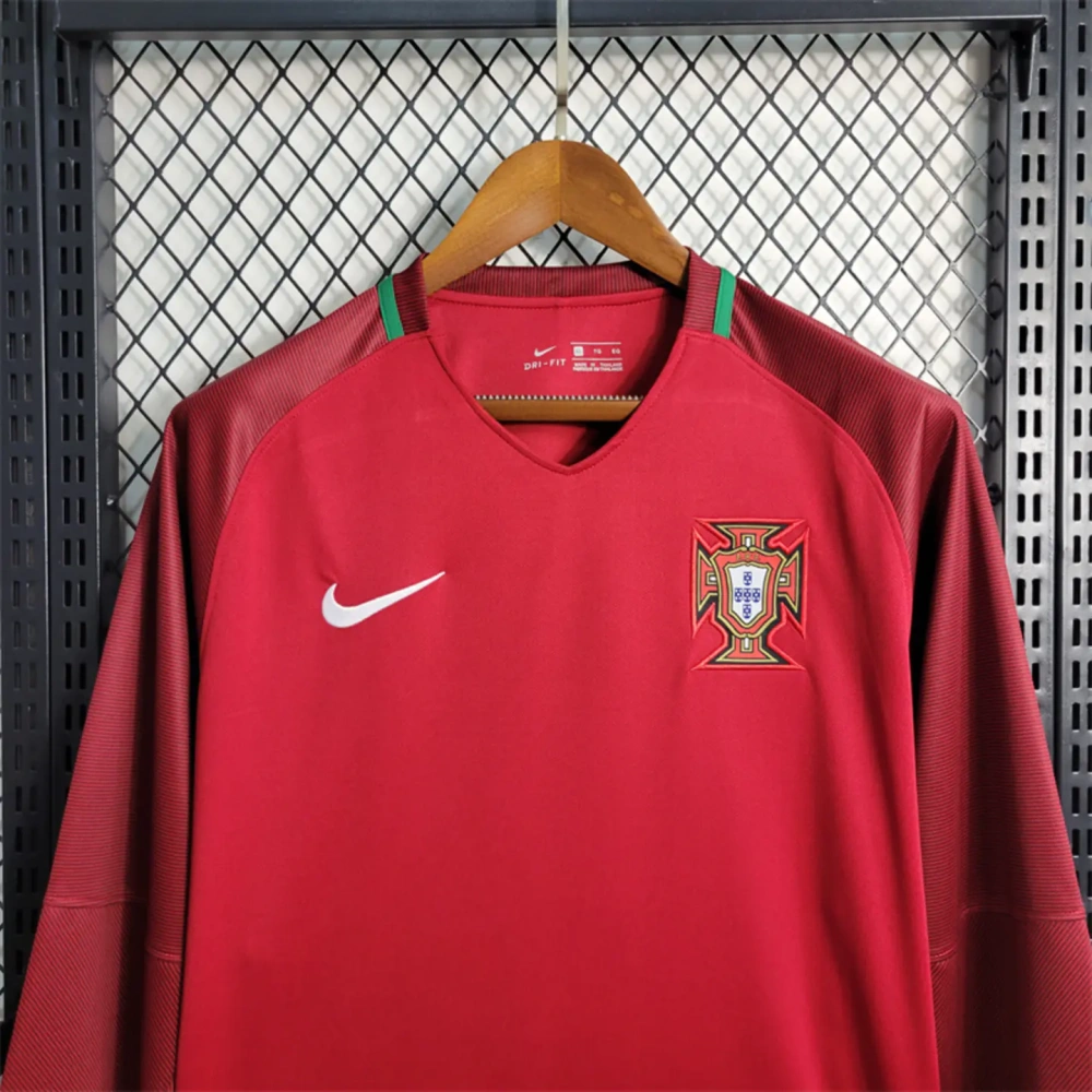 Retro Portugal 16-17 Home Stadium Long Sleeve Jersey