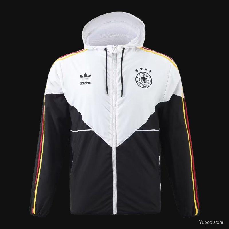 Germany 2024 White/Black Long sleeves zipper Windbreaker