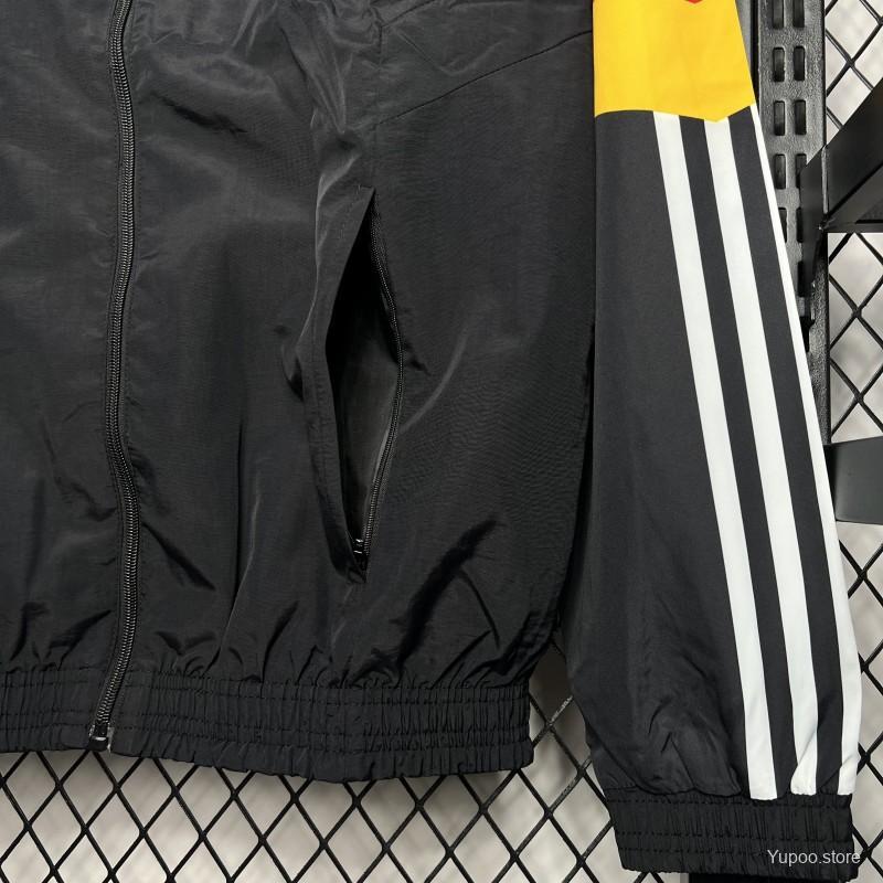 Germany 2024 Black Long sleeves zipper Windbreaker