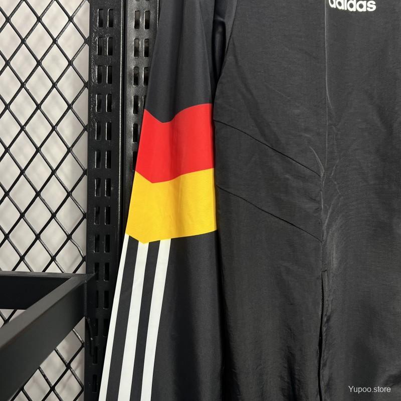 Germany 2024 Black Long sleeves zipper Windbreaker