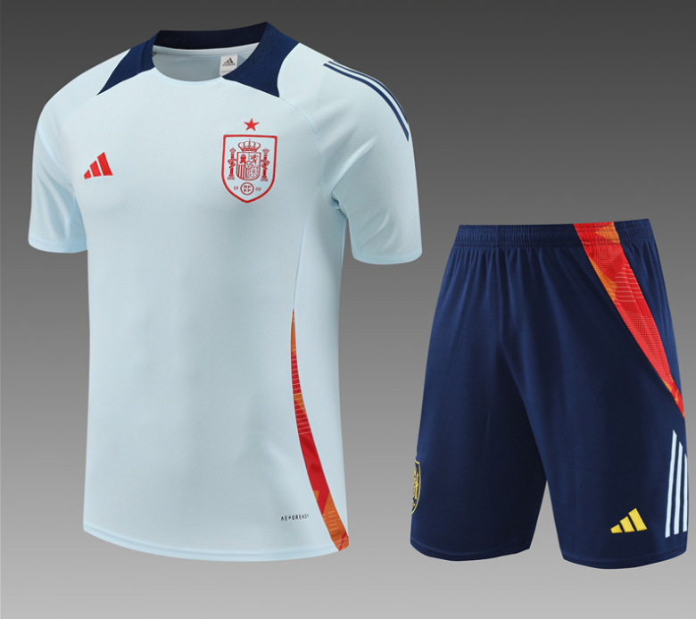 Spain 2024 Kids Short sleeve training suit Top + pants