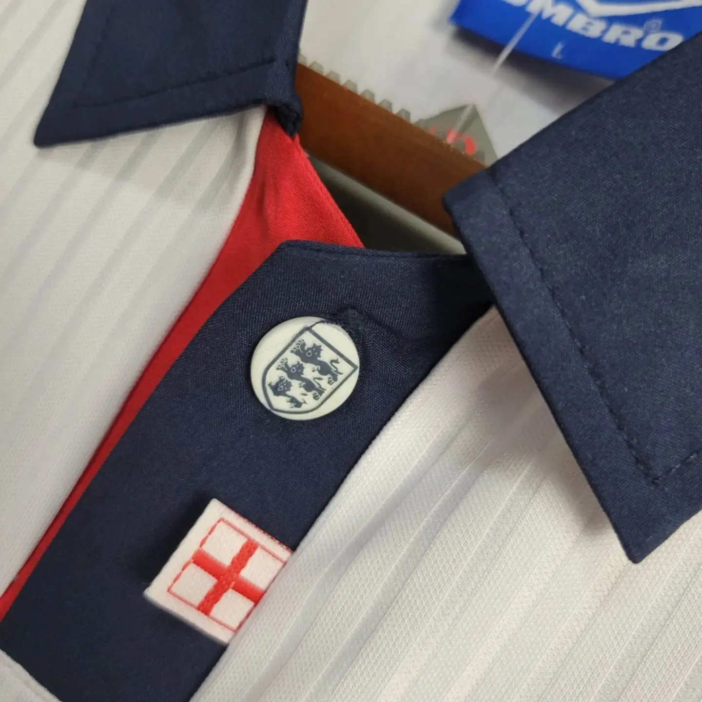Retro England 1998 Home Stadium Long Sleeve Jersey