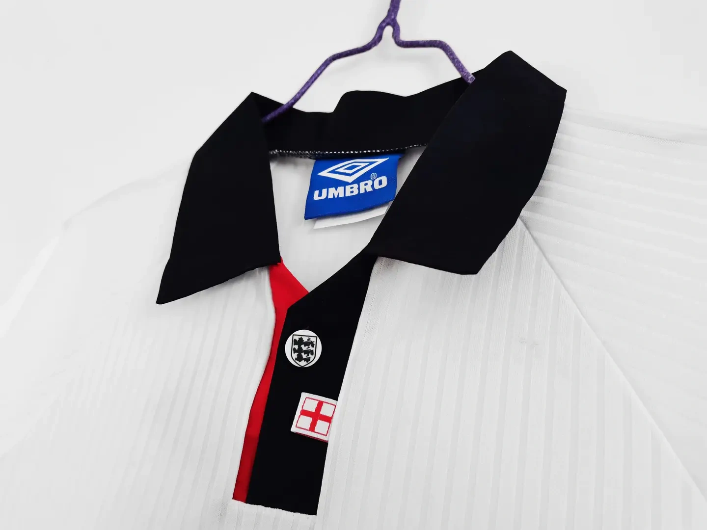 Retro England 1998 Home Stadium Long Sleeve Jersey