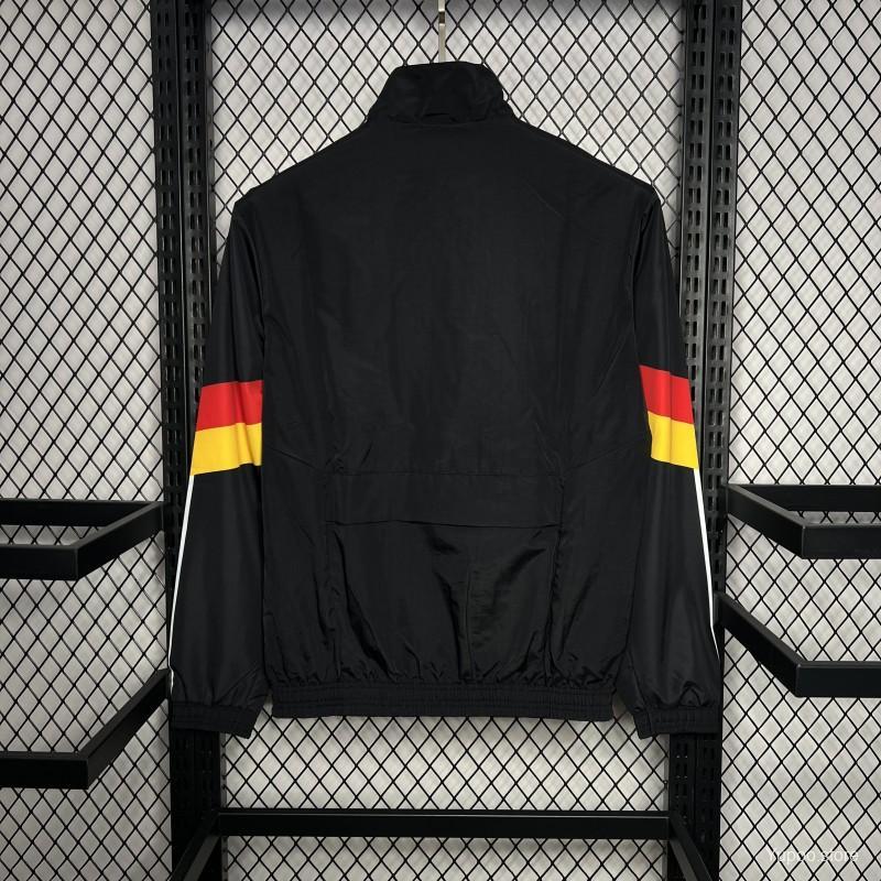 Germany 2024 Black Long sleeves zipper Windbreaker