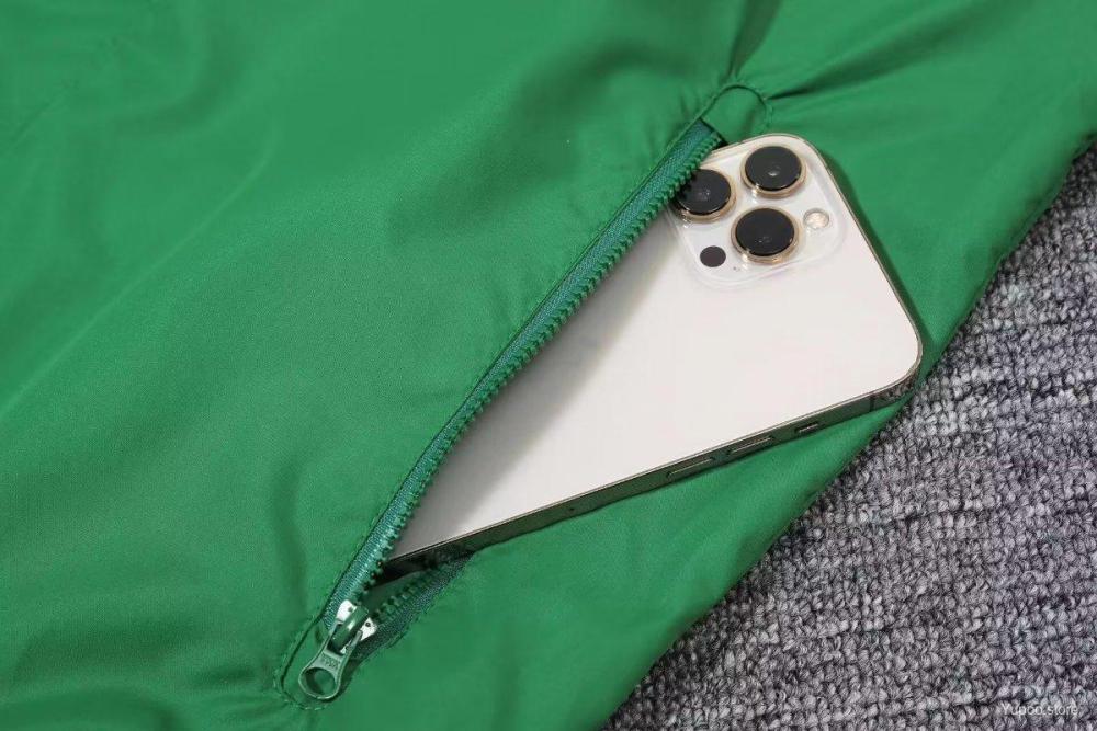 Portugal 2024 Long sleeves zipper Green Windbreaker