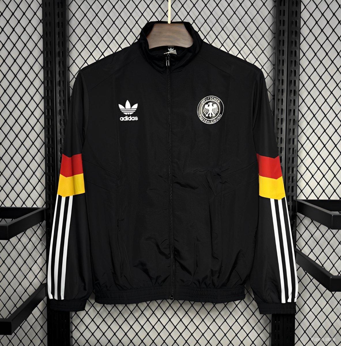 Germany 2024 Black Long sleeves zipper Windbreaker
