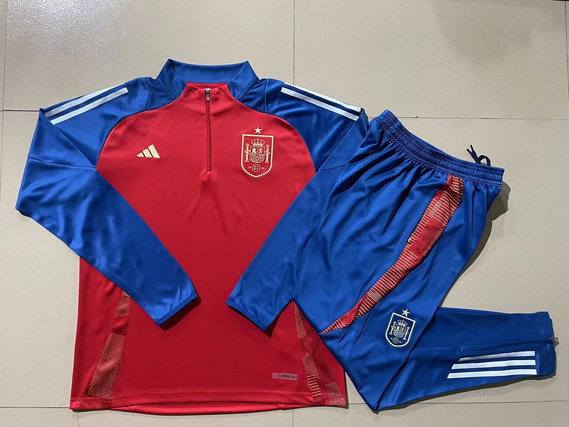 Spain 24/25 Adults Long sleeves half-zip training suit Top + pants