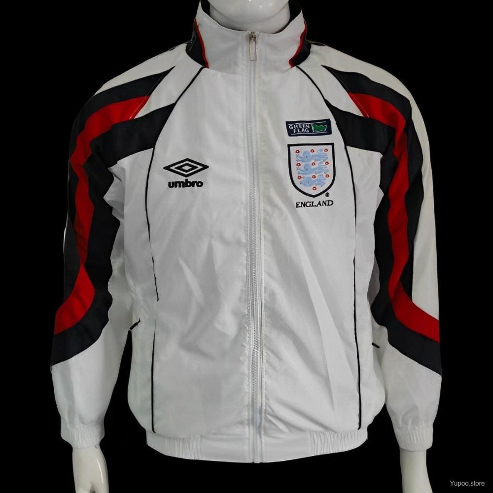 24-25 England White Long-Sleeve Zipper Windbreaker