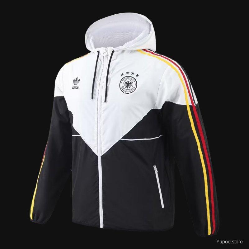 Germany 2024 White/Black Long sleeves zipper Windbreaker