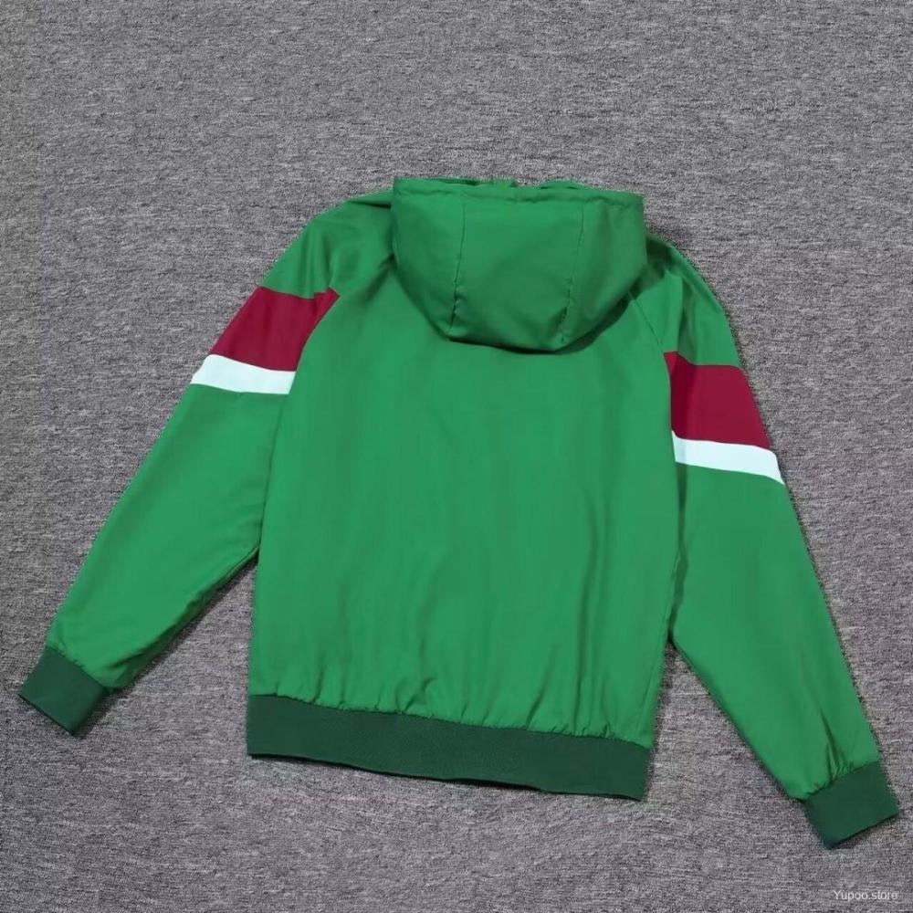 Portugal 2024 Long sleeves zipper Green Windbreaker