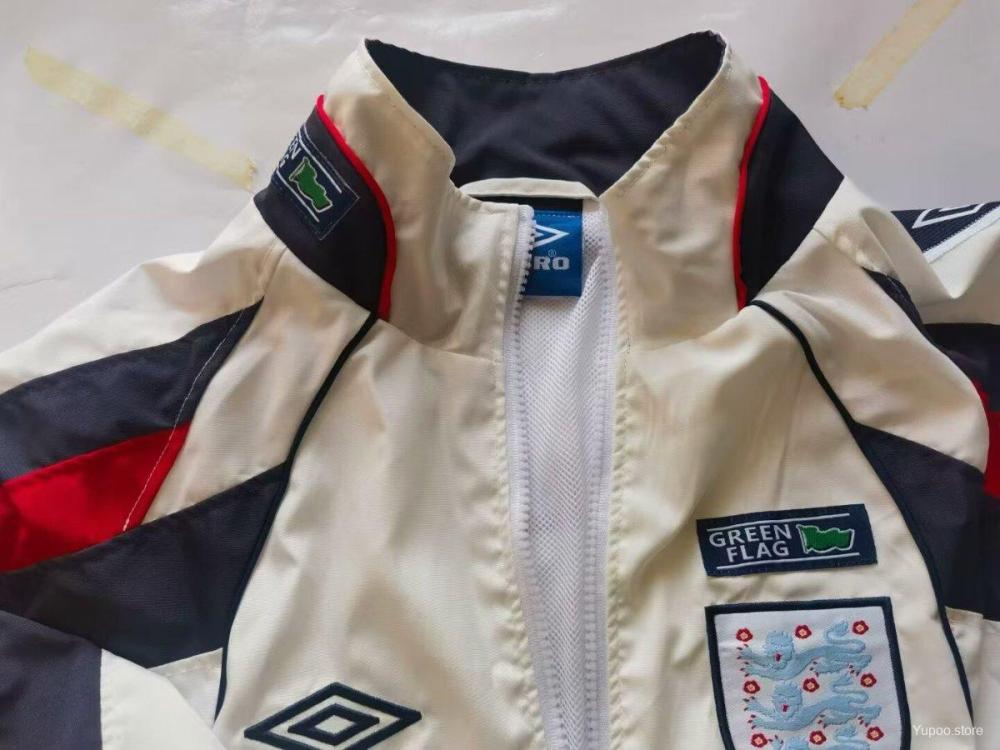 24-25 England White Long-Sleeve Zipper Windbreaker
