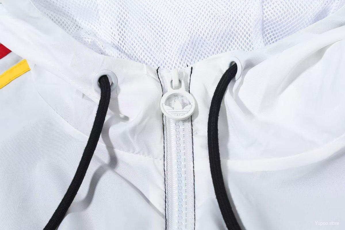 Germany 2024 White/Black Long sleeves zipper Windbreaker