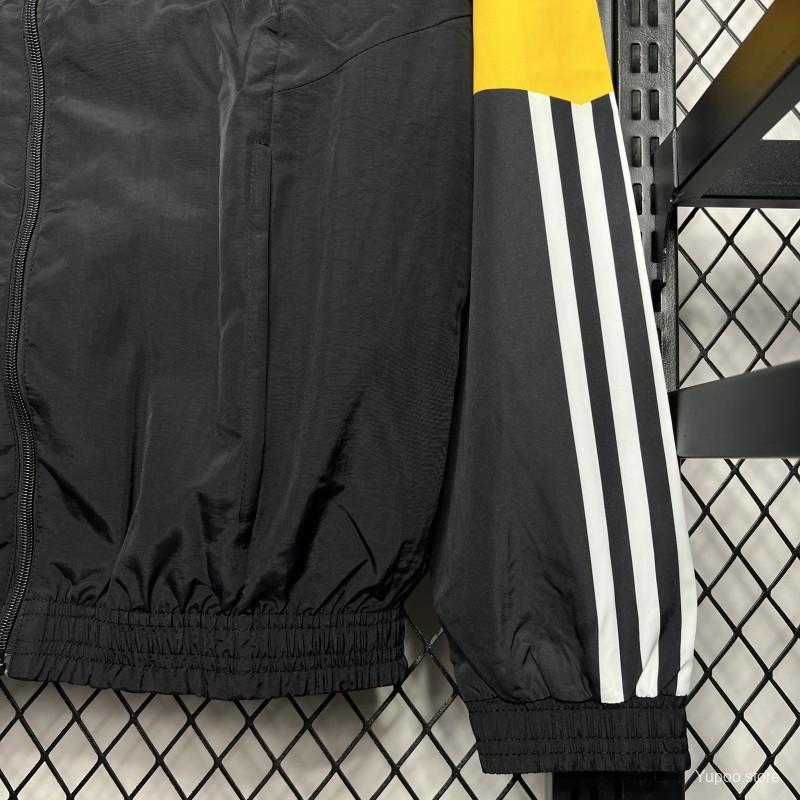 Germany 2024 Black Long sleeves zipper Windbreaker