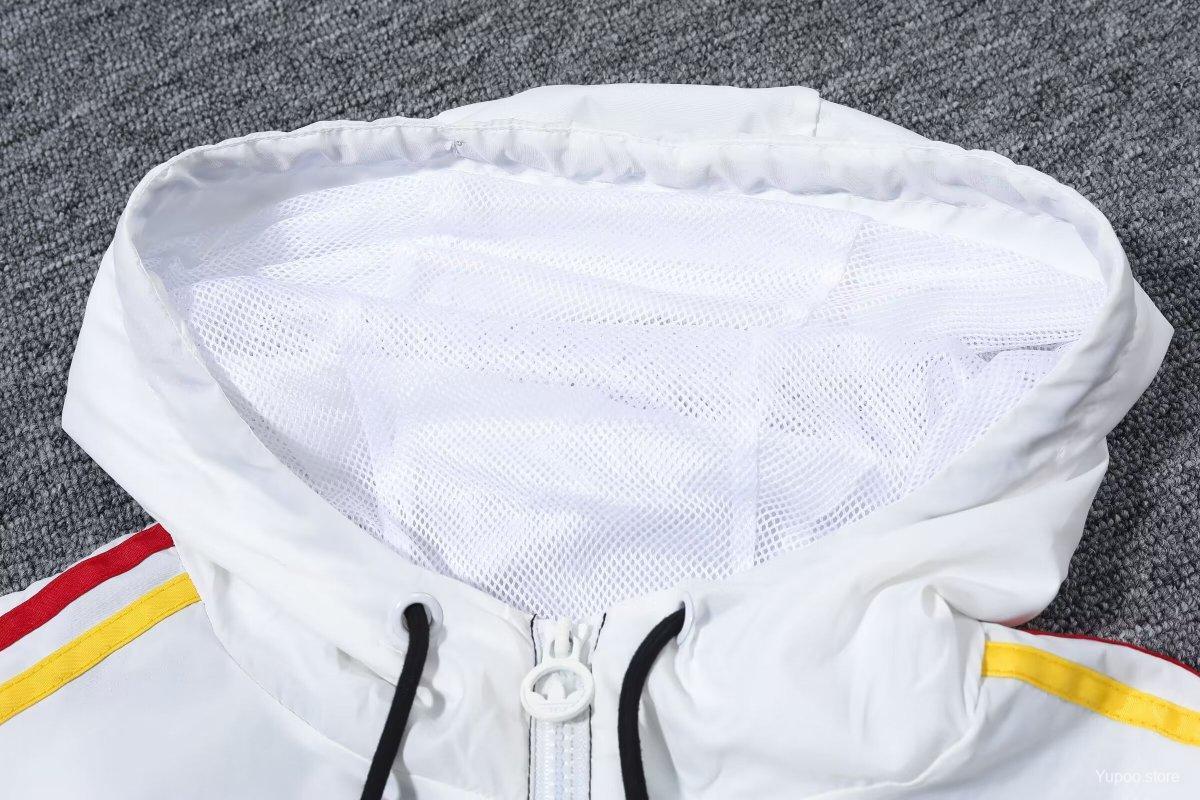 Germany 2024 White/Black Long sleeves zipper Windbreaker