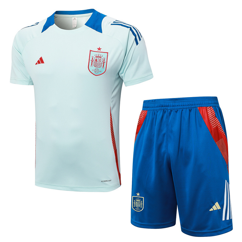 Spain 2024 Kids Short sleeve training suit Top + pants