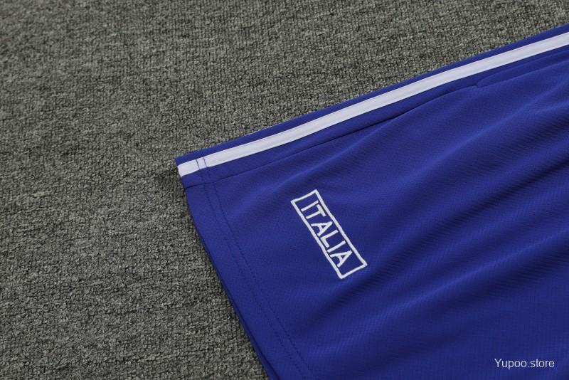 Italy 2024 Blue Cotton Short Sleeve Jersey+Shorts