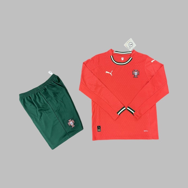 Portugal  25/26 Kids Home  Long sleeves Jersey kit Top + pants