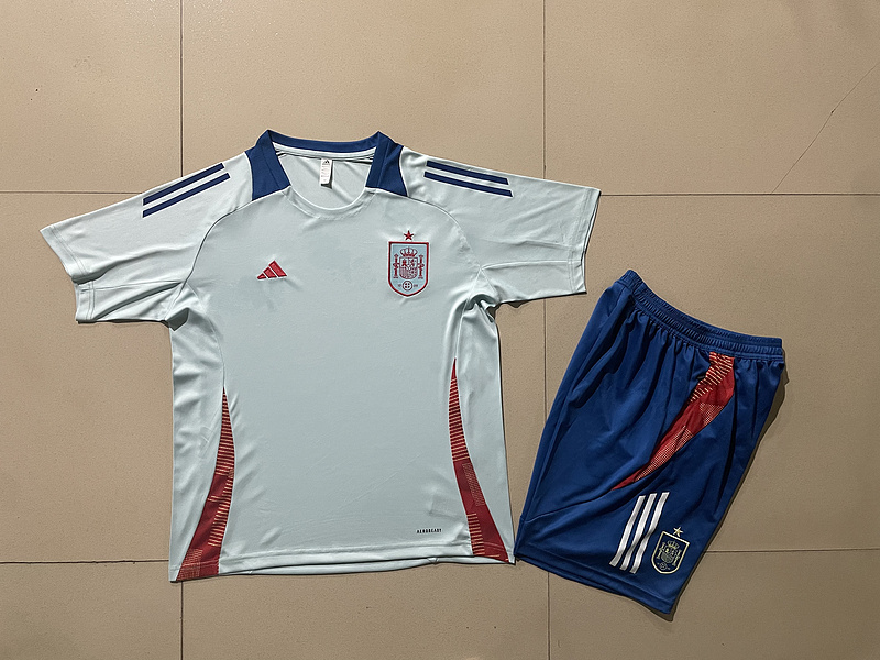 Spain 2024 Kids Short sleeve training suit Top + pants