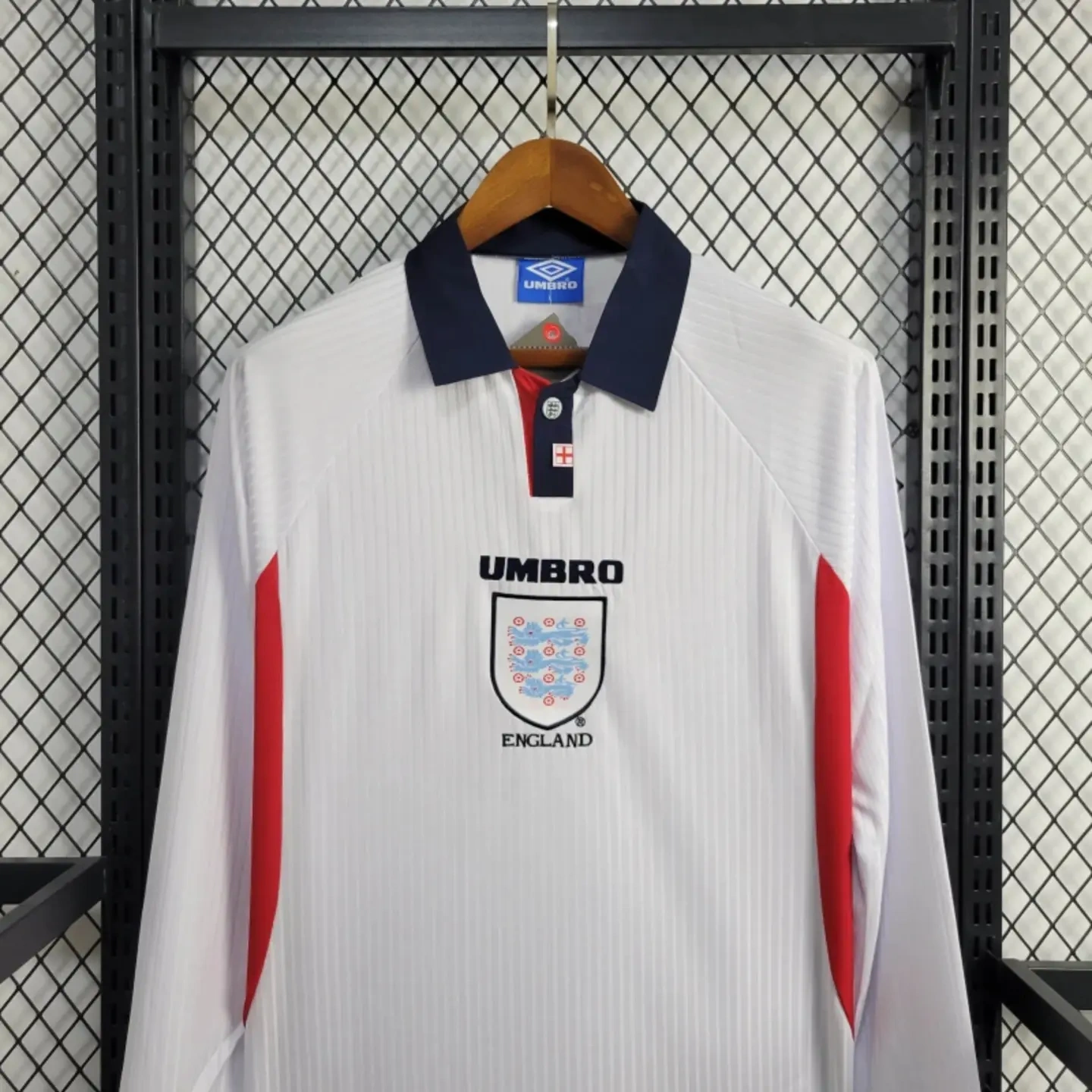 Retro England 1998 Home Stadium Long Sleeve Jersey