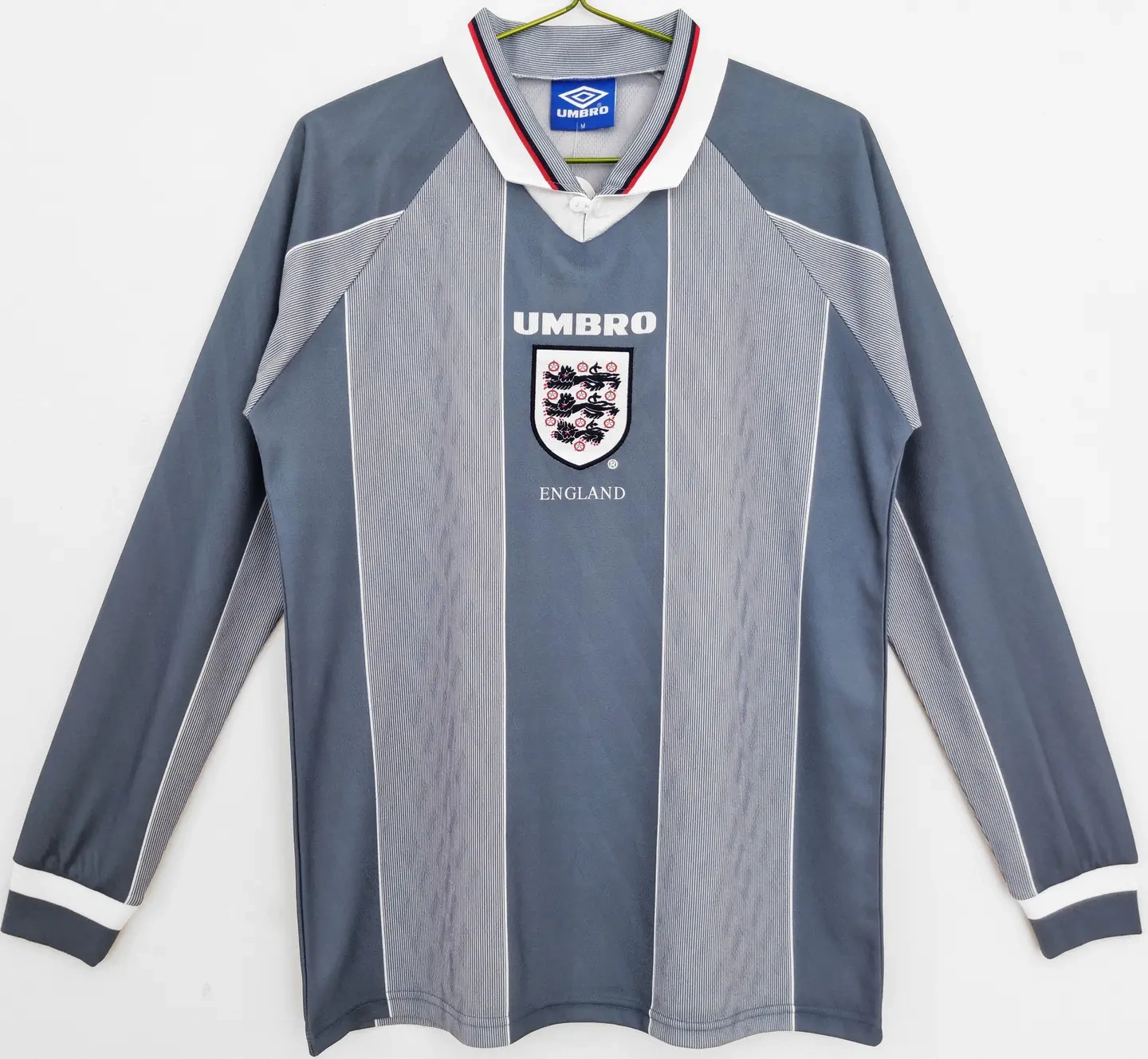 Retro England 1996 Away Stadium Long Sleeve Jersey